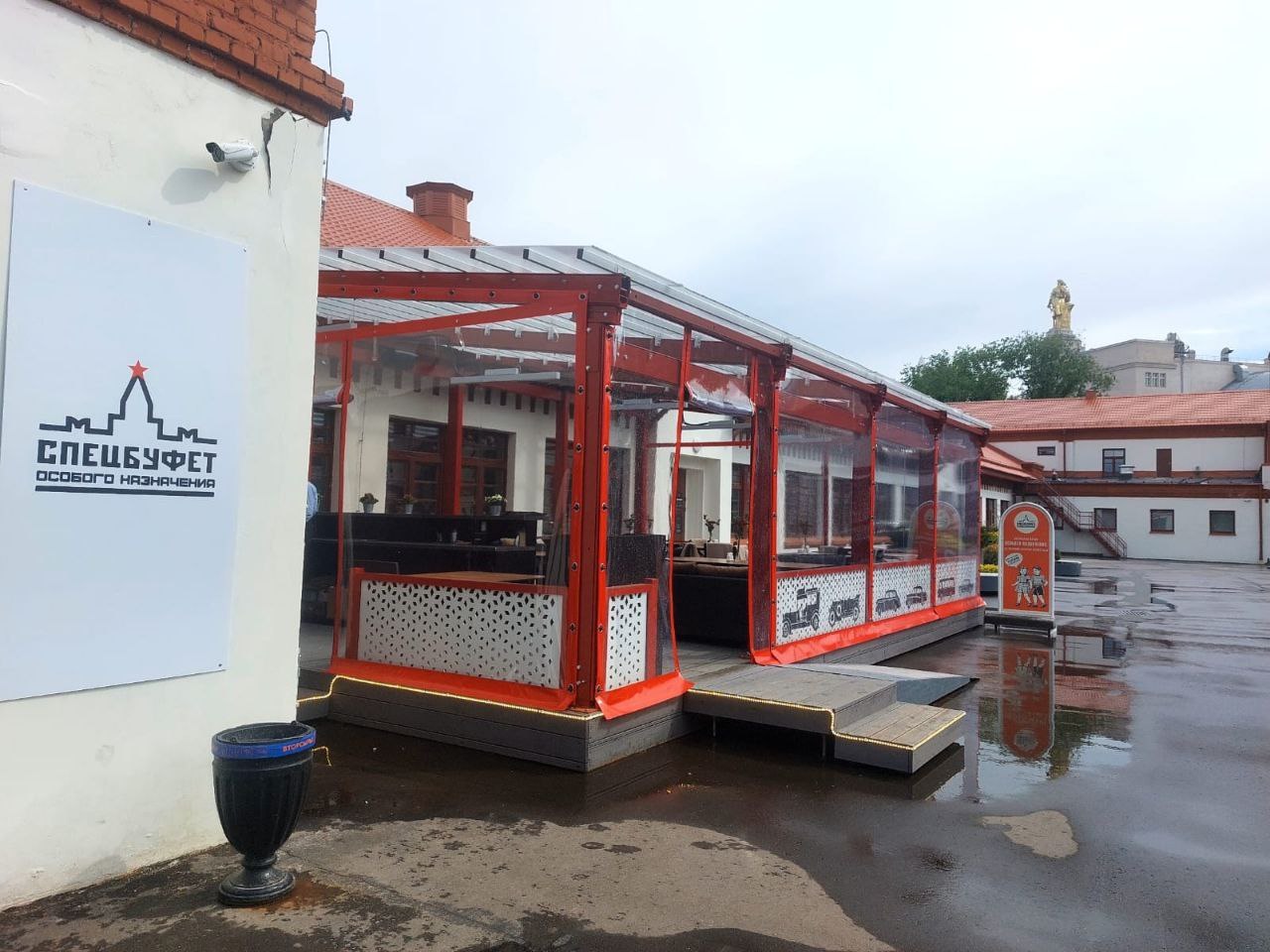 ПВХ шторы для летней террасы кафе в Воротынске